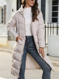 Female Slim Trendy Hooded Mid-length Quilted Coats