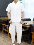 Casual Simple Style Oversize Solid Color 2-Piece Outfit T-Shirt + Waistband Pants