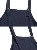 Plus Size Cotton Linen Dungarees Jumpsuits