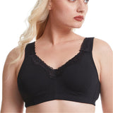 Women Plus Size Deep Plunge Comfy Cotton Bras - Nude