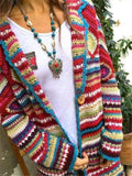 Women's Casual Colourful Long Sleeve Knitted Coat