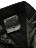 Men Winter Fashion Fleece Lined Midi Leather Jacket With Waistband