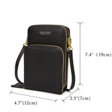 Casual Style Multiple Compartment Adjustable Shoulder Strap Phone Holder Currency Wallet