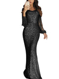 Gorgeous Sequined Mermaid Dress for Evening