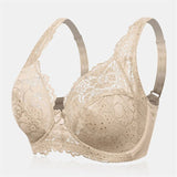 Women's Ultrathin Modal Floral Lace DDD Cup Bras - Nude