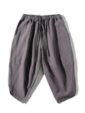 Comfy 2-Piece Linen Outfit Front Button T-Shirt + Drawstring Cropped Pants
