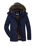 Men's Casual Faux Fur Hooded Warm Parka Coat