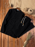 Casual Loose Vintage Comfy Linen Long Sleeve T-Shirts+Pants