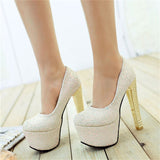 Glittering Sequined Sexy Thin High Heel Shoes