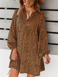 Fashion Casual Loose Printed Long Sleeve Holiday Style Dresses
