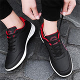 Men's Color Matching Lace-Up Flat Running Sneakers