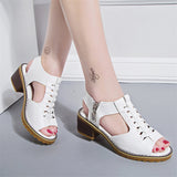 Women's Fashion Casual Hollow Out Side Zipper Sandals