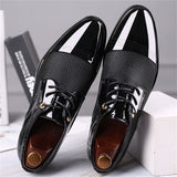 British Style Cozy Breathable Block Heel Wingtip Male Dress Shoes