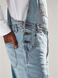 Men's Denim Bibs Straight Neck Multi Pocket Denim Jumpsuit