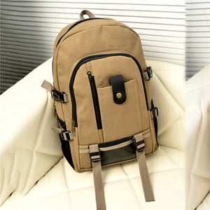 Unisex Multi-Pocket Spacious Interior Canvas Traveling Top-Handled Backpack