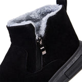 Men's Classic Round Toe Side Zipper Warm Plush Lined Snow Boots