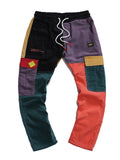 Men's Hip-Hop Trendy Corduroy Colorblock Multi-Pocket Pants