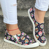 Lovely Pumpkin Print Soft Cotton Cloth Women Loafers for Halloween