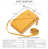 Casual Style Multiple Compartment Grain Textured Detachable Shoulder Strap Wallet Phone Holder