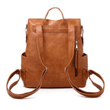 Retro Style Multi-Pocket Adjustable Strap Soft Touch Backpack