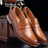 Exquisite Wingtip All-Match Pointed Toe Wear-Resistant Footwear Men's Leather Shoes