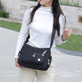Multi-Pocket Zip Fastening Adjustable Shoulder Strap Casual Crossbody Bag