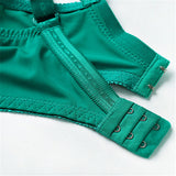 Women's Ultrathin Modal Floral Lace DDD Cup Bras - Green