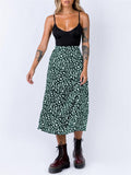 New Leisure Simple Style Printed Split Hem Sexy Skirts