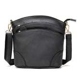 Retro Casual Leather Multi-Layer Zipper Closure Shoulder Bag Crossbody Bag For Women