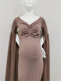 Gorgeous Sweetheart Neckline Off Shoulder Front Ruched Chiffon Mermaid Maternity Gown