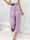 Women's Summer Ultra Soft High Waist Pockets Flowing Wide Leg Pants