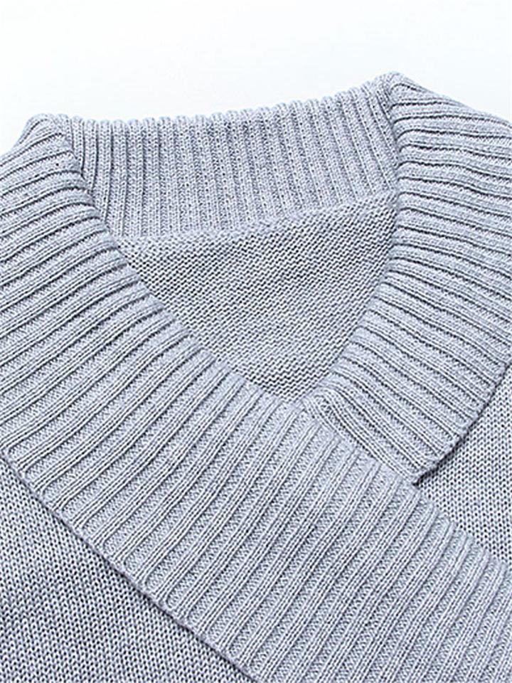 Comfortable Wrap Neck Long Sleeve Pullover Sweater