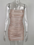 Subtle Sparkle Spaghetti Strap Bodycon Dress