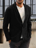 Men's Slim Fit Lapel Collar Casual Linen Blazer Jacket
