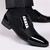 Men's Wedding Party Soft Rubber Sole Block Heel Dress Shoes