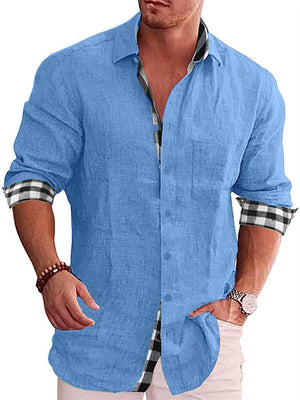 Men's Stylish Plaid Super Soft Cotton Lapel Shirts