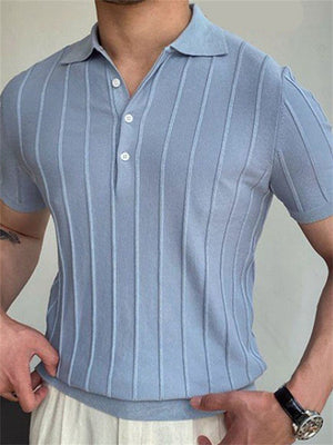 Men's Classy Simple Solid Knitted Office Wear Short T-shirts