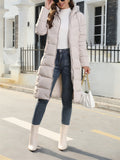 Female Slim Trendy Hooded Mid-length Quilted Coats