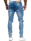 Street Fashion Slim-fit Ripped Denim Jeans For Men