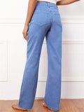 Women's Campus Style Fashion Youth Straight-Leg Denim Jeans