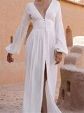 French Style Long Sleeve Maxi Dress
