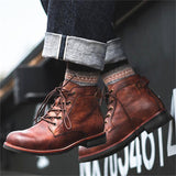 Men Vintage Leather Ankle Boots