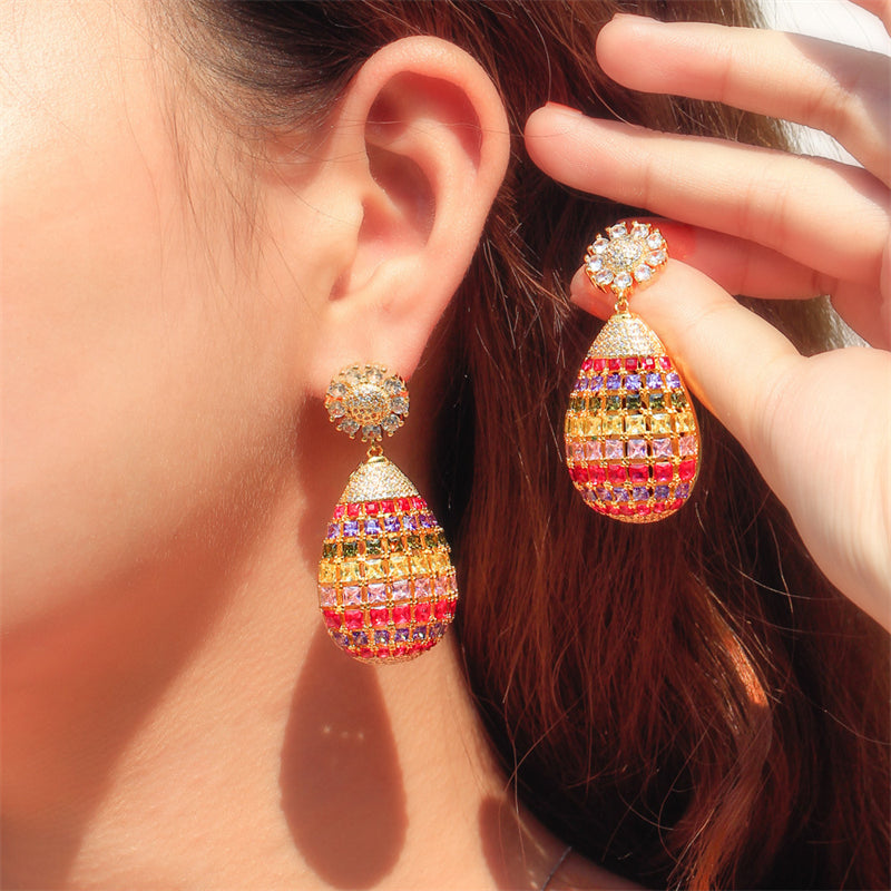 Copper Gradient Candy Rainbow Color Ladies Earrings