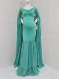 Gorgeous Sweetheart Neckline Off Shoulder Front Ruched Chiffon Mermaid Maternity Gown