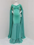 Gorgeous Sweetheart Neckline Off Shoulder Front Ruched Chiffon Mermaid Maternity Gown
