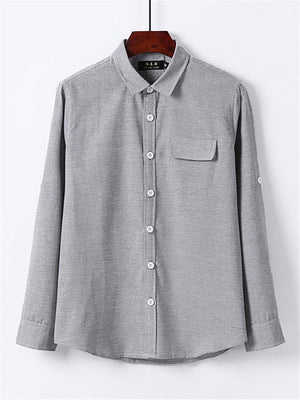 Loose Casual Comfy Striped Full Buttons Long Sleeve Shirts With Pocket