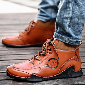 Trendy Wear-Resistant Comfy Lace-Up High-Top Casual Shoes For Men