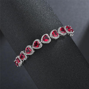 Heart-Shaped Crystal Zircon Stone Bracelet