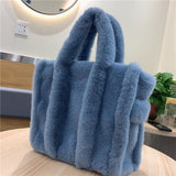 Women's Autumn Winter Cute Shearling Tote Handbags