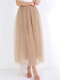 Graceful Simple Style Solid Color 4 Layers Free Size Tulle Skirts